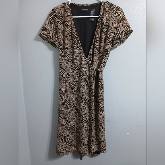 Liz Claiborne Elegant Brown Patterned Dress - Picture 10 of 12